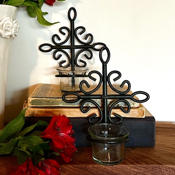 Rustic Cast Iron Tea Light Holders, SET/2 - Picture 4 of 5